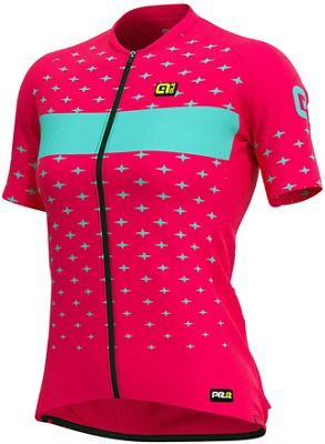 Alé Women's PRR Stars Short Sleeve Jersey - Strawberry-Turquoise - S}, Strawberry-Turquoise