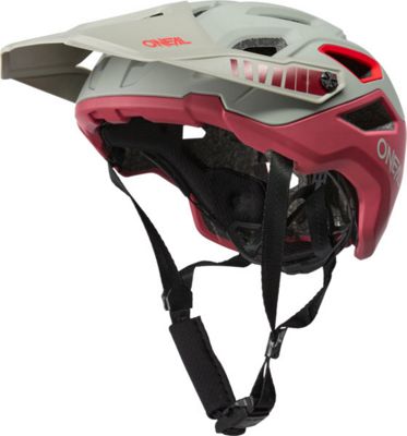 O'Neal Pike Solid Helmet SS23 - Grey-Red - S/M}, Grey-Red