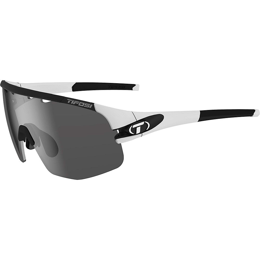 Tifosi Eyewear Sledge Lite Matte White Sunglasses 2023 - Smoke-AC Red-Clear, Smoke-AC Red-Clear