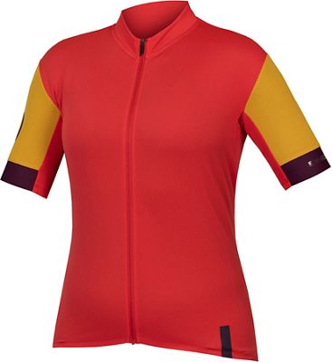 Endura Women's FS260 SS Cycling Jersey SS23 - Pomegranate - XL}, Pomegranate