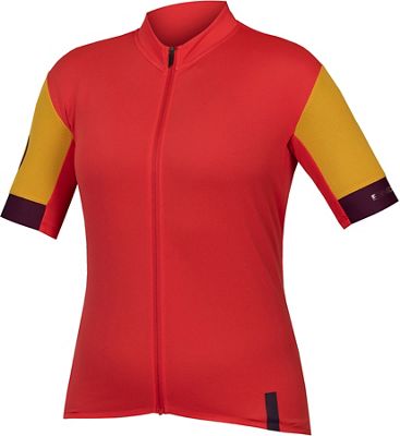 Endura Women's FS260 SS Cycling Jersey SS23 - Pomegranate - S}, Pomegranate