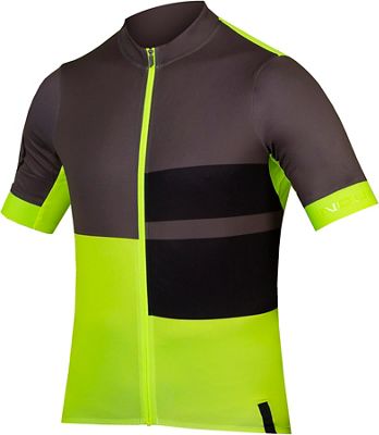 Endura FS260 Short Sleeve Print Cycling Jersey SS23 - HiViz Yellow - L}, HiViz Yellow