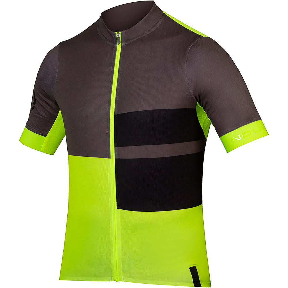 Endura FS260 Short Sleeve Print Cycling Jersey SS23 - HiViz Yellow - XXL}, HiViz Yellow