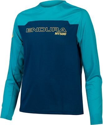 Endura Kid's MT500Jr Long Sleeve Cycling Jersey SS23 - Blueberry - 9-10 years}, Blueberry
