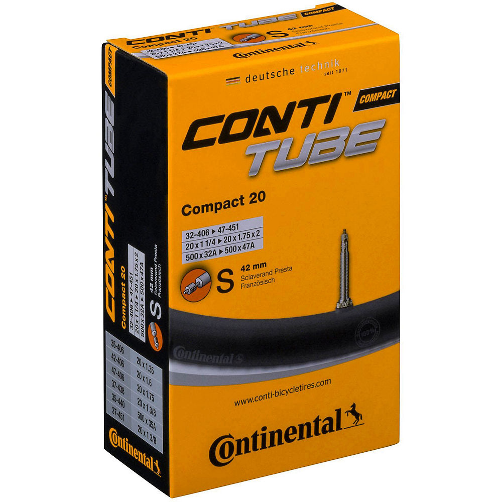 Continental Compact 20 Inner Tube - Black - 20", Black