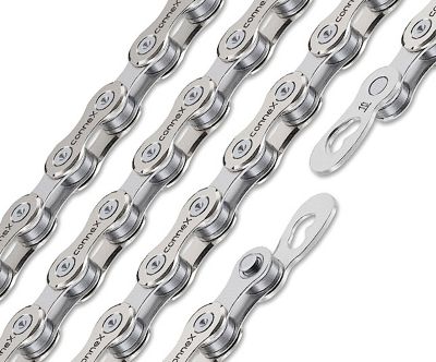 Chaine Wippermann 10SX 10 vitesses en acier inoxydable - Argent - 114 Links, Argent
