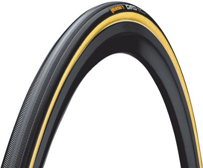 Continental Giro Tubular Road Bike Tyre - Black - Tan - 700c}, Black - Tan