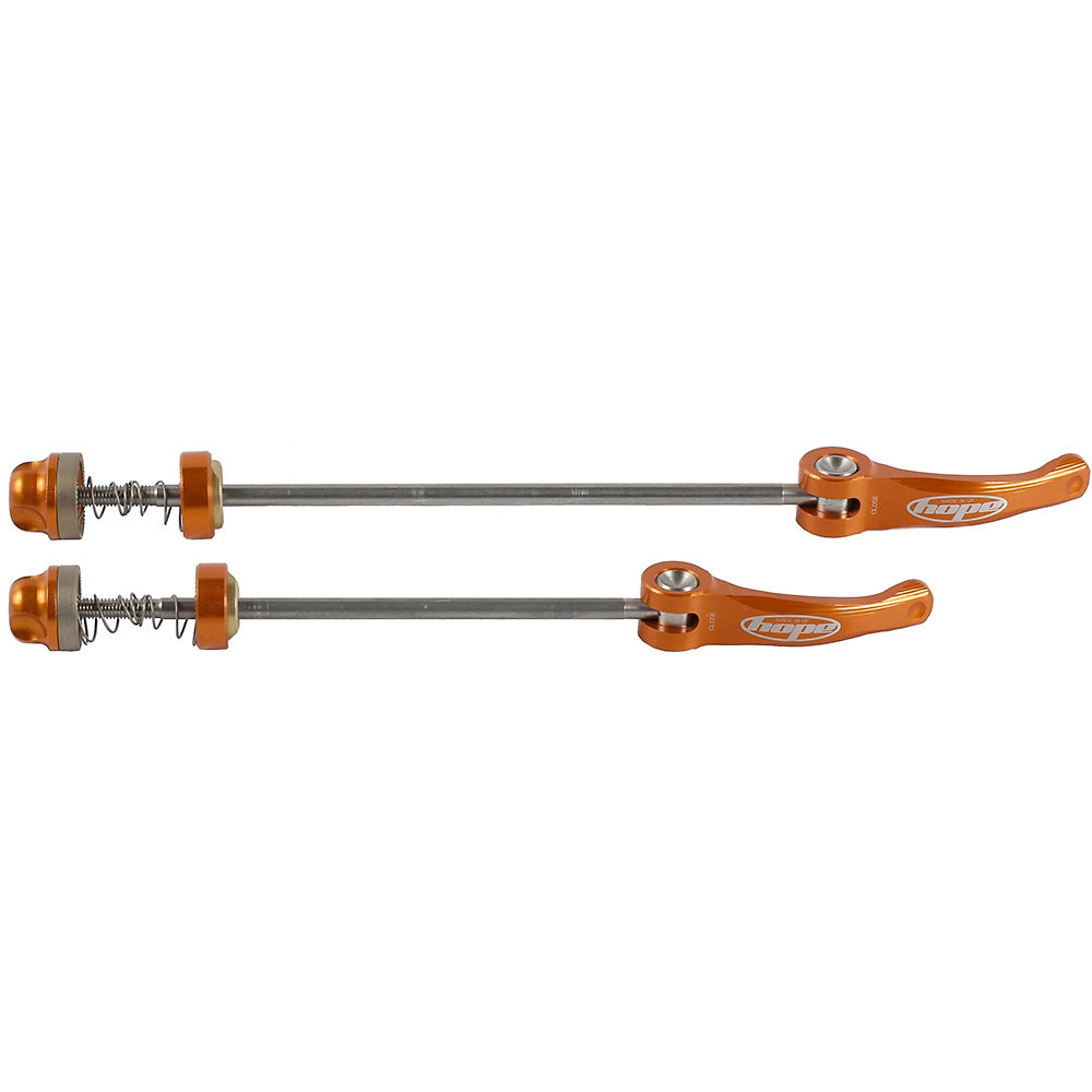 Hope Quick Release MTB Steel Skewers (Pair) - Orange - 100mm & 135mm}, Orange