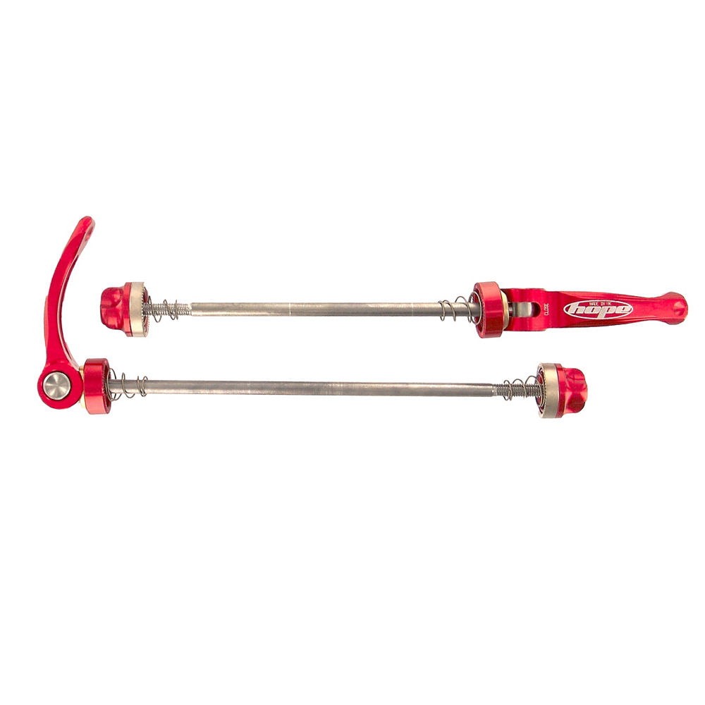 Hope Quick Release MTB Steel Skewers (Pair) - Red - 100mm & 135mm}, Red