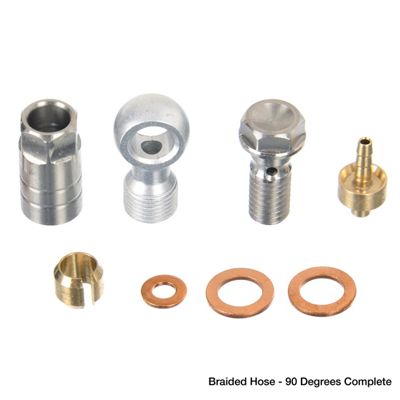 Hope Disc Brake Hose Connector - Braided Hose - 90 Degrees Complete
