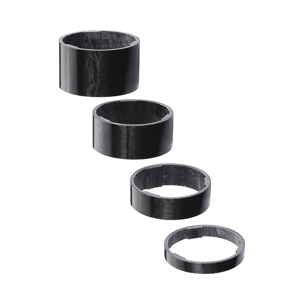 BBB Ultra Space Carbon Headset Spacer Kit - Black - 5,10,15,20mm}, Black