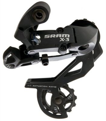 SRAM X3 7-8 Speed Rear Derailleur - Black - Long Cage, Black