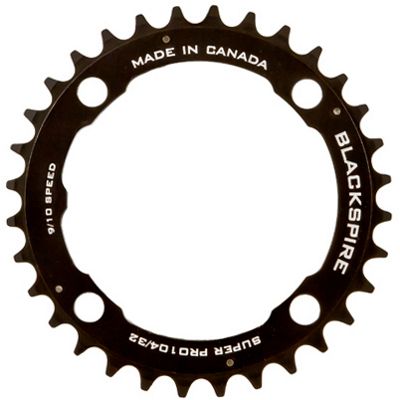 Blackspire Super Pro Middle Ramped Chainring - 4-Bolt, Black
