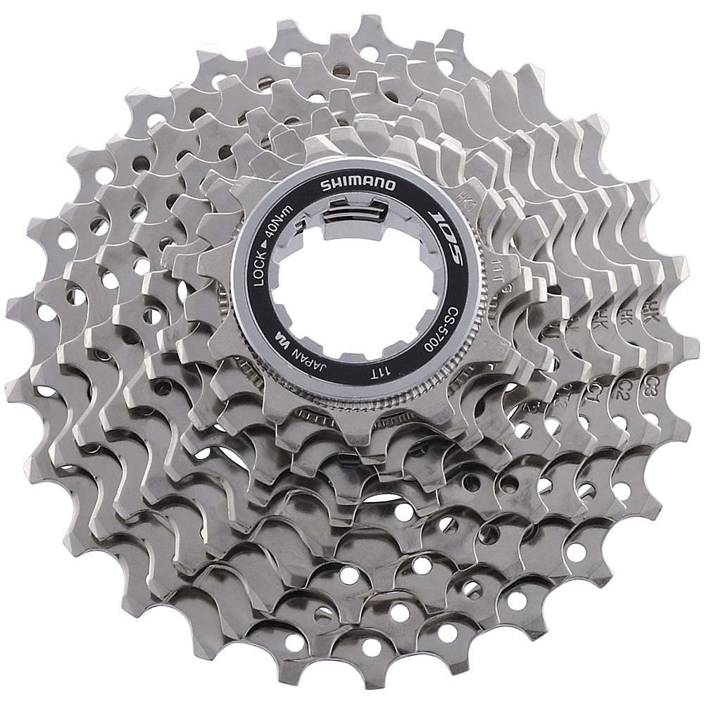 Cassette Route 10 vitesses Shimano 105 5700 - Argent - 11-28t, Argent