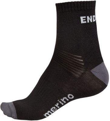 Endura BaaBaa Merino Socks - Twin Pack - Black - L/XL}, Black