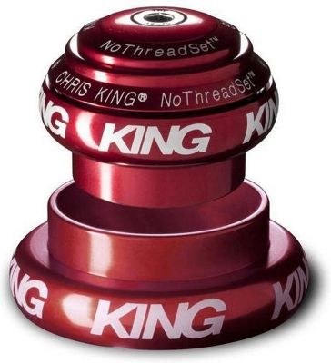 Chris King NoThreadset Tapered Headset - Sotto Voce - Red - Bold Logo - 1.1/8" - 1.5" Tapered, Red - Bold Logo