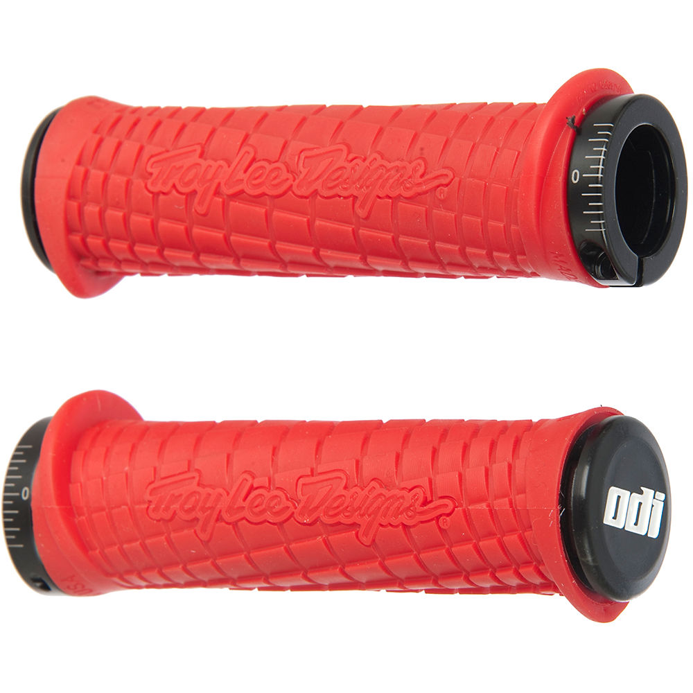 Poignée ODI Troy Lee Lock-On Bonus Pack - Rouge - 130mm, Rouge