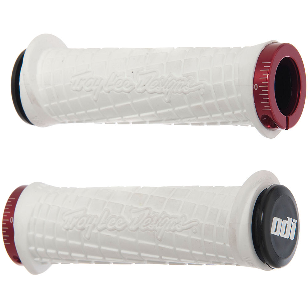 Poignée ODI Troy Lee Lock-On Bonus Pack - Blanc - 130mm, Blanc