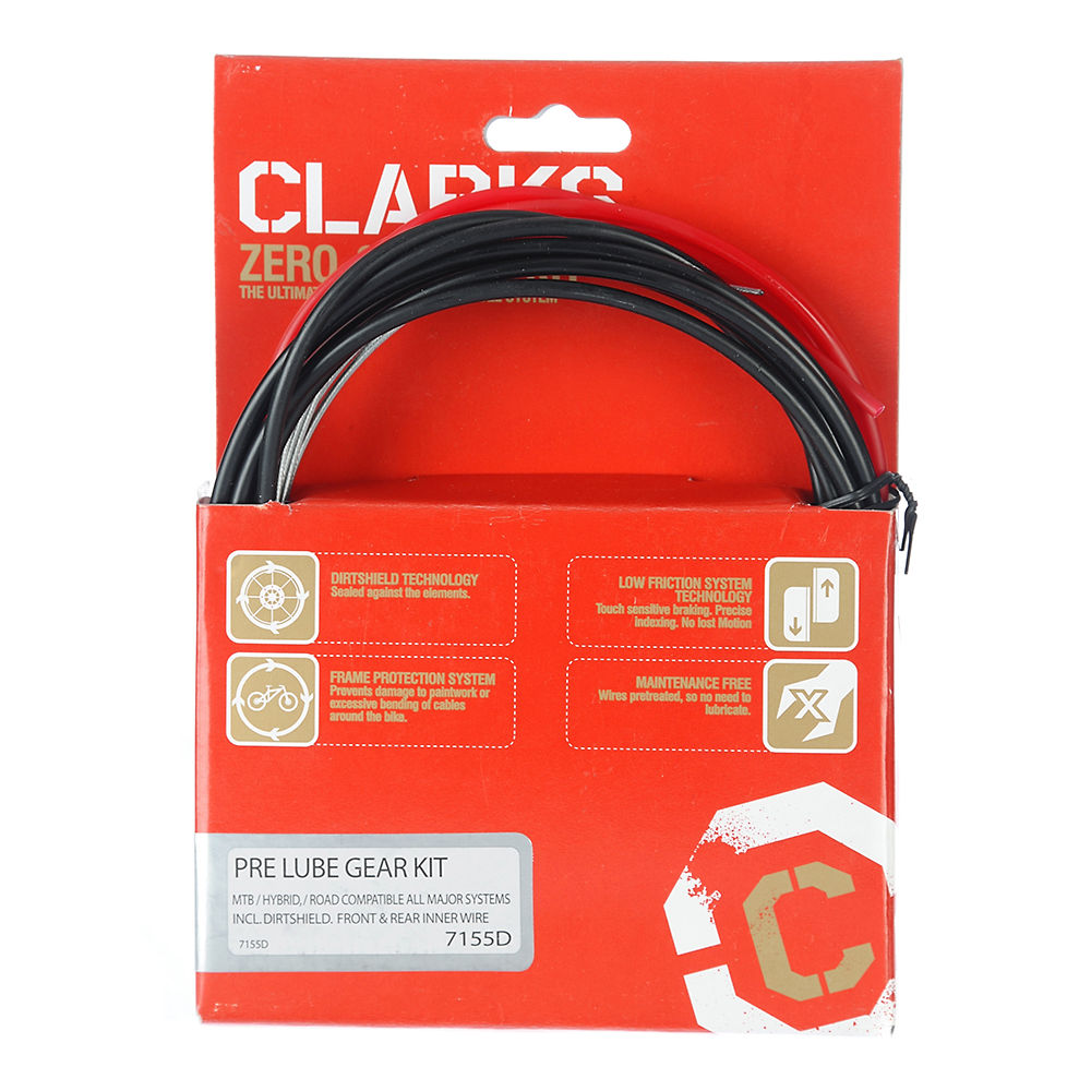 Clarks Elite Pre-Lube Universal Gear Cable Kit - Black, Black