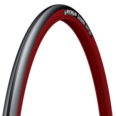 Michelin Dynamic Sport Road Bike Tyre - Black - Red - Wire Bead, Black - Red