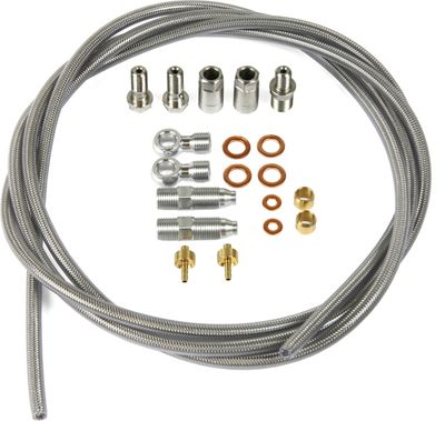 Hope Disc Brake Hose Kit - Silver - Braided Hose - Front or Rear, Silver