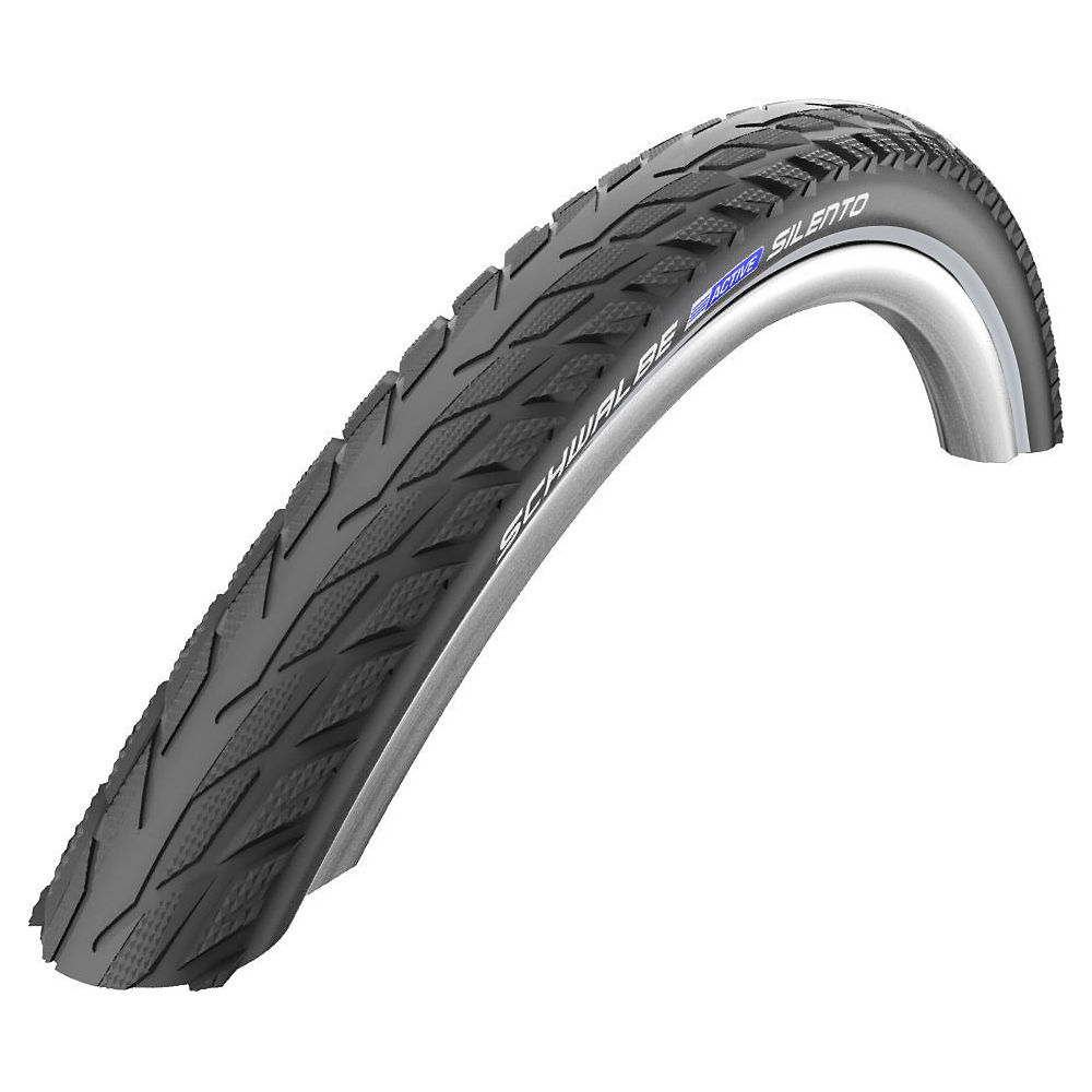 Schwalbe Silento Touring Tyre - Black - Reflective - Wire Bead, Black - Reflective