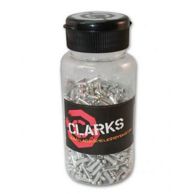 Clarks Cable End Covers Dispenser Pot (1-1.6mm) - Silver - Pot of 100, Silver