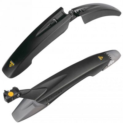 Topeak Defender FX-RX Clip-On Mudguard Set - Black - Pair, Black
