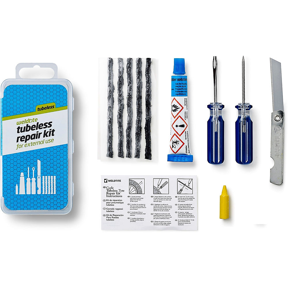 Weldtite Tubeless Tyre Repair Kit - Blue - Red - 8 Piece}, Blue - Red