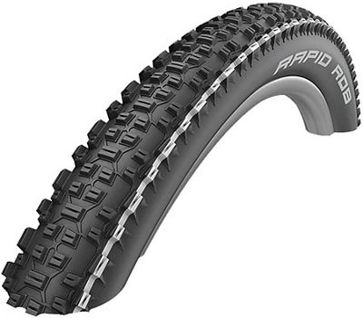 Schwalbe Rapid Rob MTB Tyre - K-Guard - Black - White Stripe - Wire Bead, Black - White Stripe