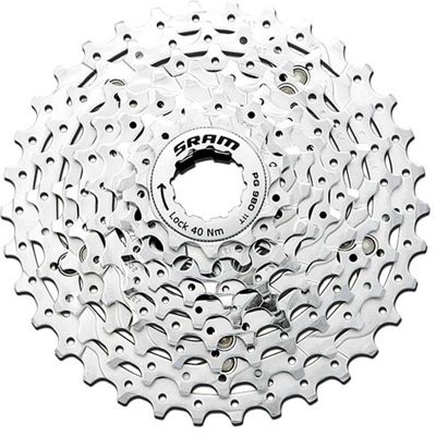 SRAM PG980 9 Speed Mountain Bike Cassette - Silver - 11-34t}, Silver