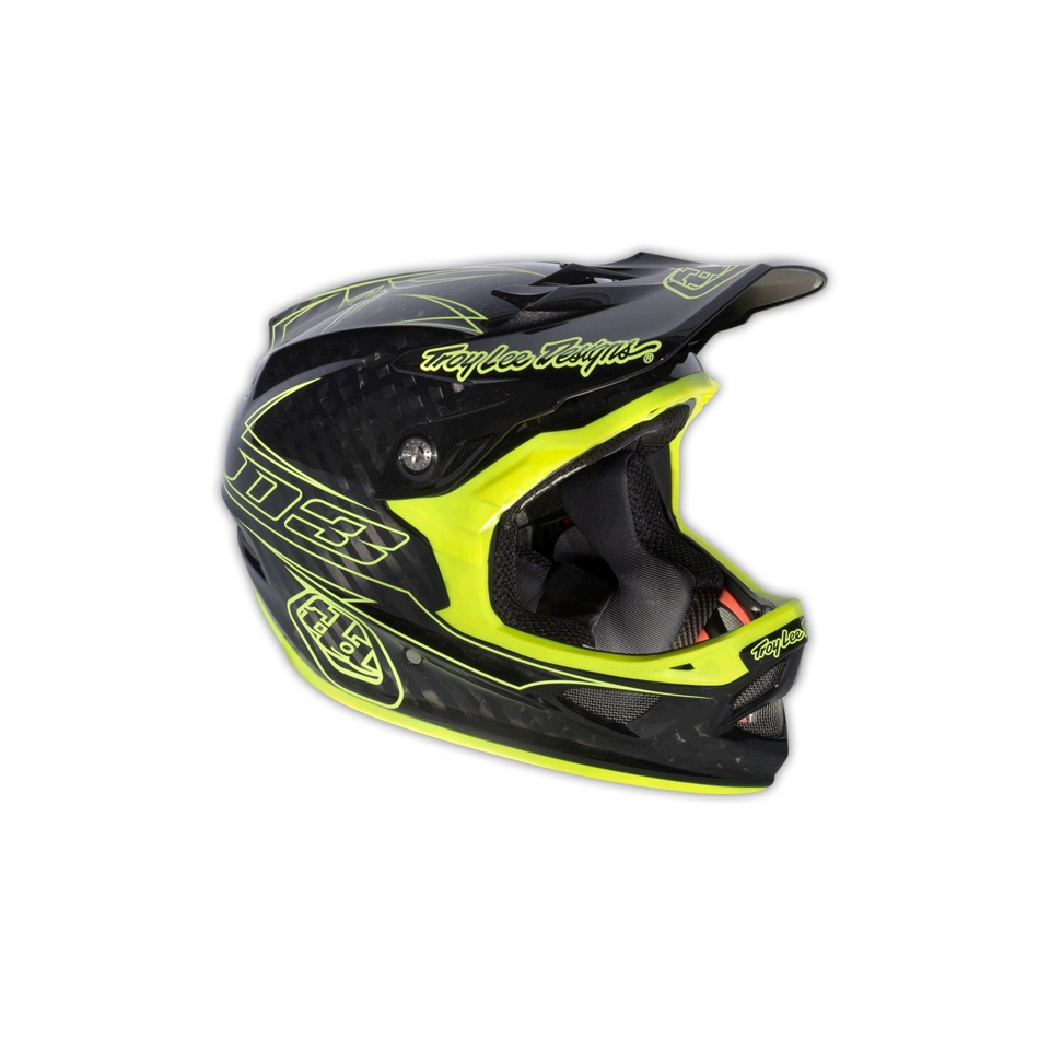 Troy Lee Designs D3 Carbon   Pinstripe Yellow 2013