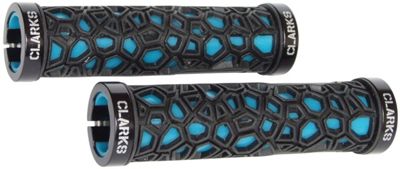 Clarks Birdcage Lock On Handlebar Grips - Black - Blue - 130mm}, Black - Blue
