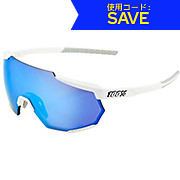100 Racetrap Matte White Mirror Sunglasses